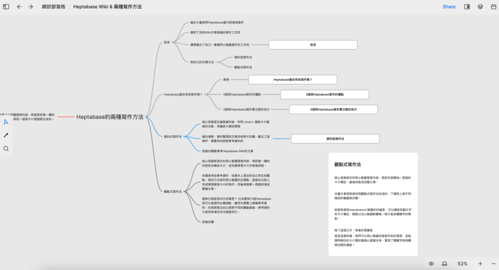 將Heptabase的卡片筆記與心智圖連接