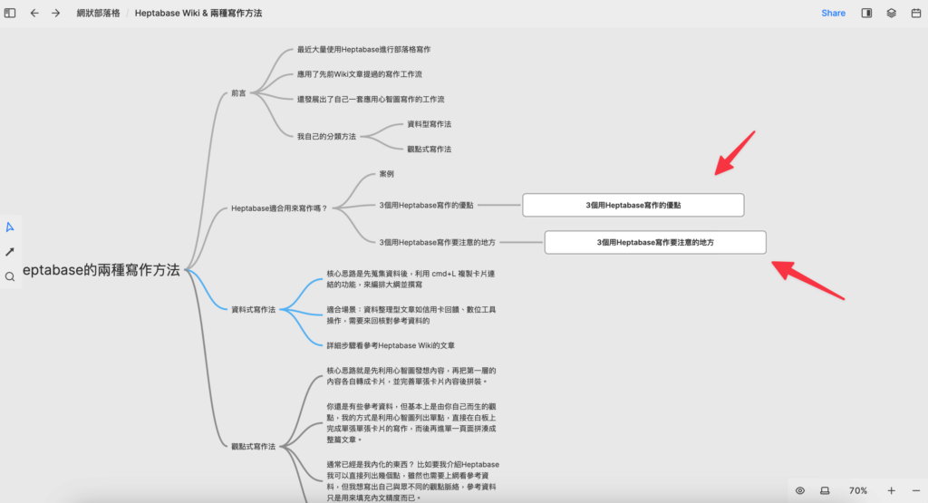 將Heptabase的卡片筆記與心智圖連接